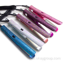 Blinged Diamond Flat Iron Haarglätter Curling-Maschine